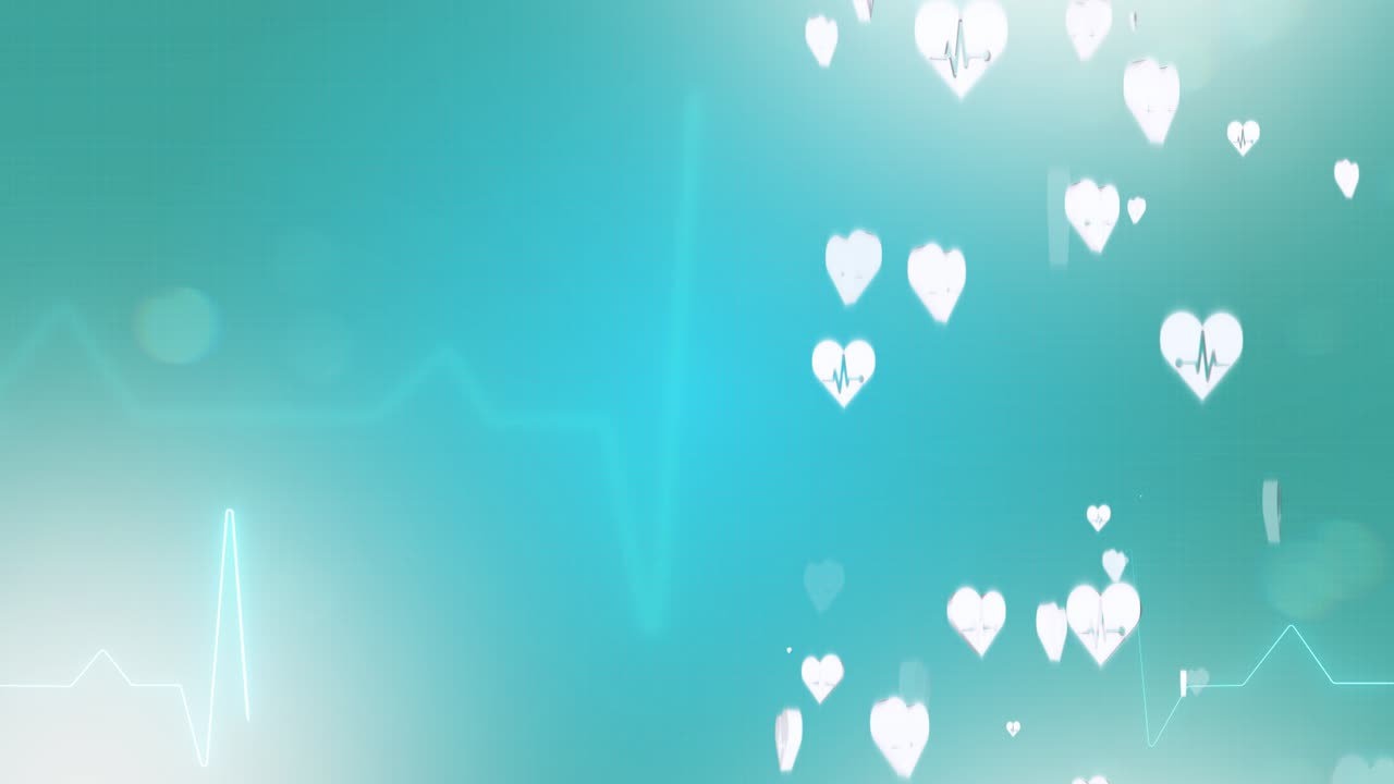 Medical Background with Heart and Pulse Icons
