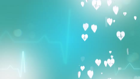 Medical Background with Heart and Pulse Icons