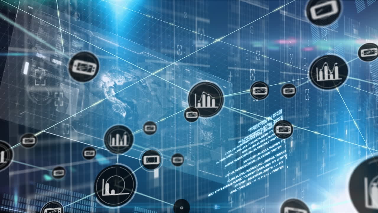 Animation of network of connections over data processing