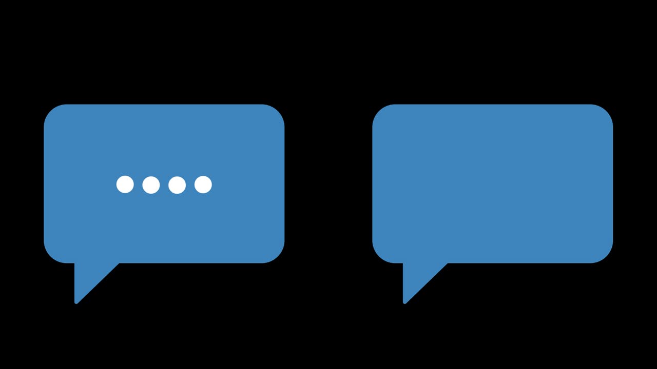 Speech bubbles, message clouds with circle loading bar animation, Alpha Channel (transparent background + Loop 4k)