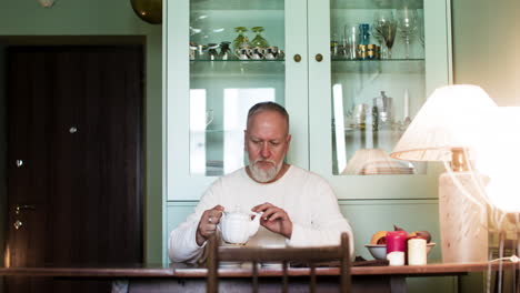 couple having tea at home