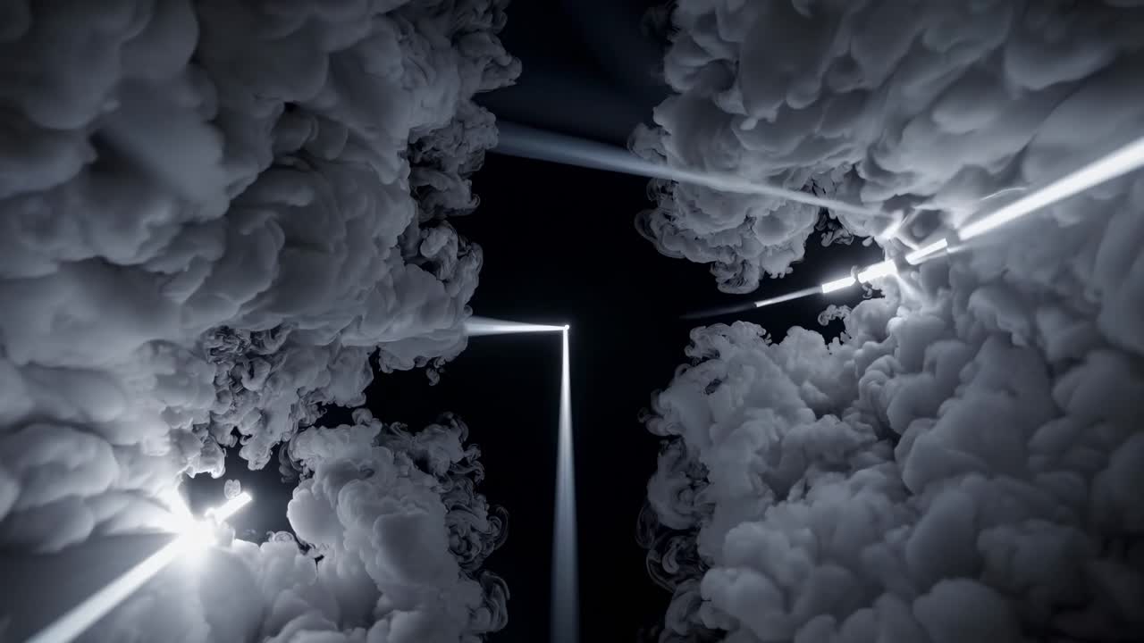 빛의 을 가진 추상적인 잉크 구름