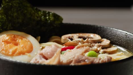 close-up of a delicious bowl of ramen