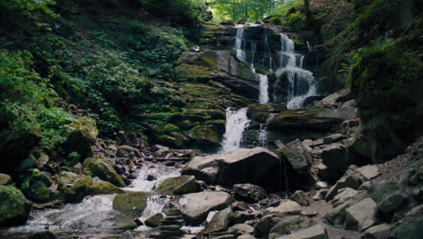 beautiful waterfall in a lush forest