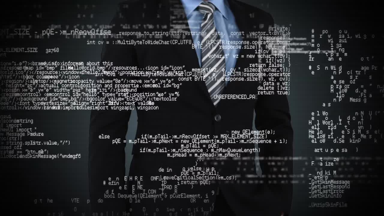 画面に触れるビジネスマンの中間部分