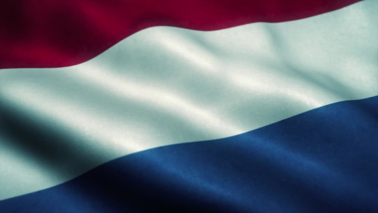 바람에 흔들리는 네덜란드 발, 네덜란드의 국기, 네덜란드의 상징, 시엄리스 루프 애니메이션
