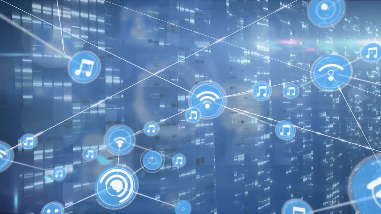 Animation af netværk af forbindelser over digital databehandling