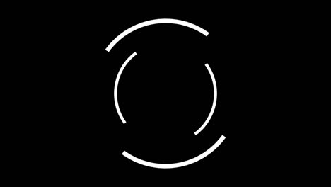 abstracción de espirales blancas rotación suave el uno contra el otro en el círculo sobre el fondo negro. animación. espiral de carga geométrica fascinante