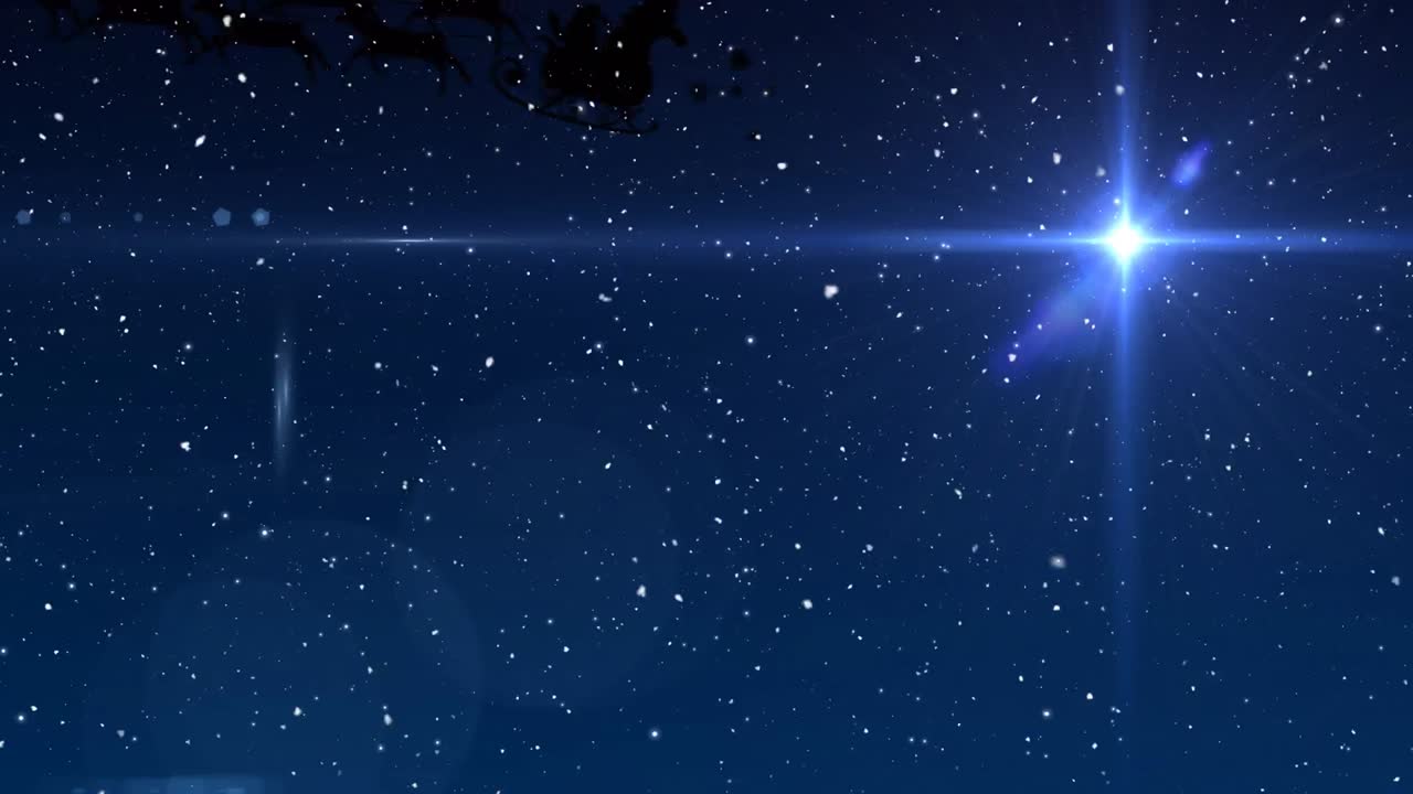 눈이 내리고 별이 떨어지는  ⁇ 리더와 함께  ⁇ 매를 타고 산타클로스의 애니메이션