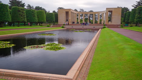 the normandy american cemetery pan up slow motion 4k