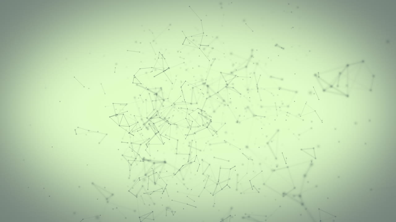 Animation of network of green plexus moving on green background