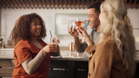 friends enjoying drinks at a bar