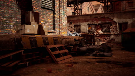 abandoned industrial buildings of old factory
