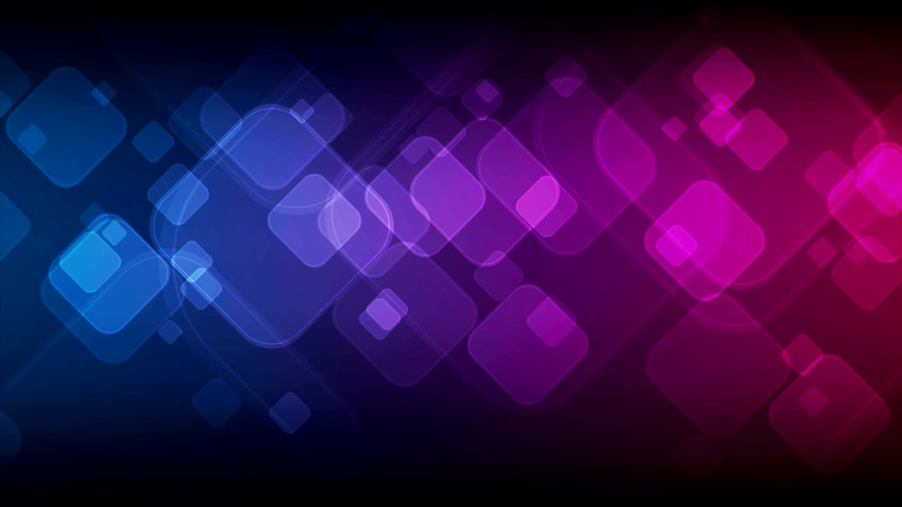 azul púrpura cuadrados geométricos abstractos animación de video
