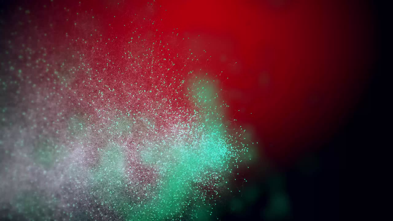 partículas de dispersión abstractas. gráficos de movimiento 4k