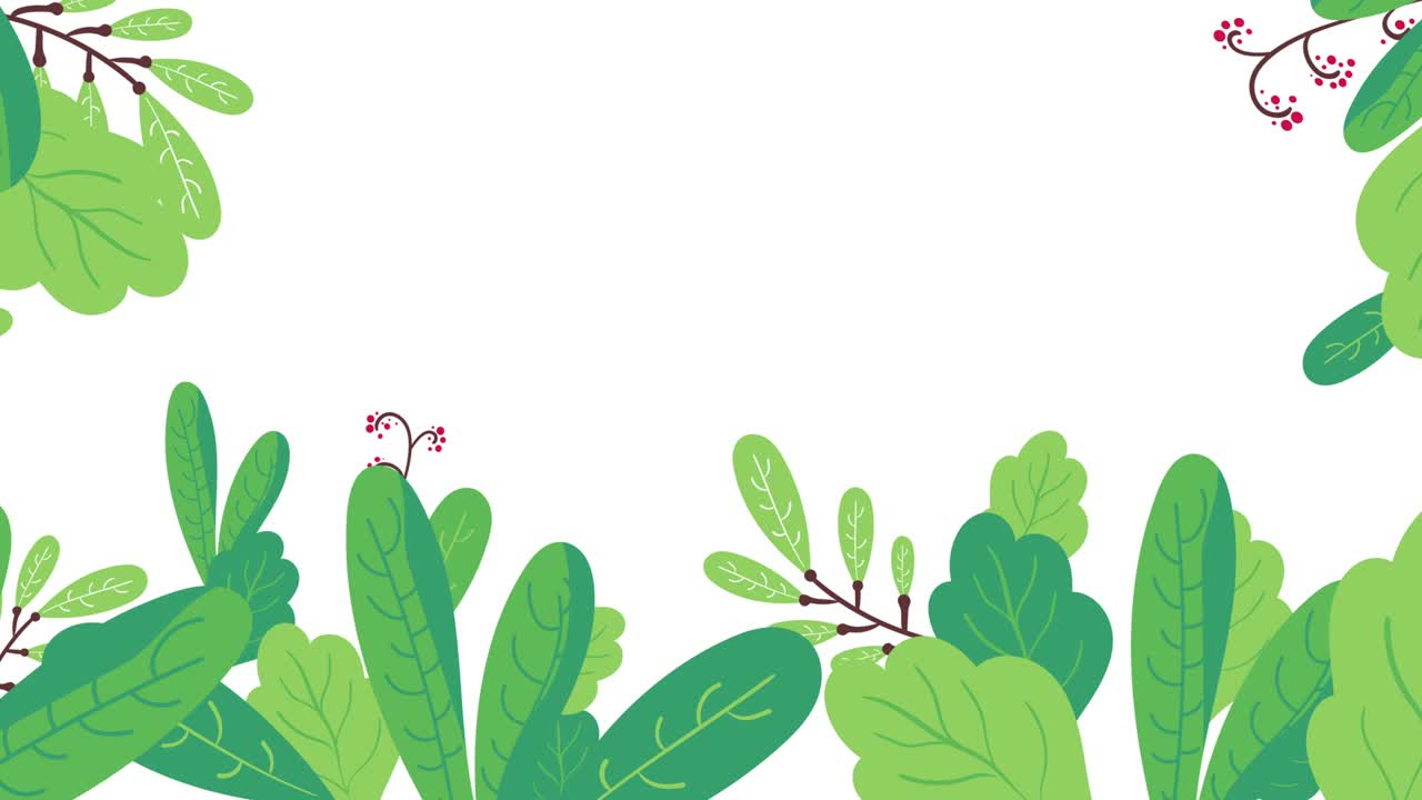 marco de fondo de hojas hojas de árbol. animación de diseño de movimiento mínimo. gráficos abstractos en estilo de moda.