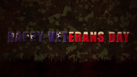 Digitally-generated-video-of-Happy-Veterans-Day-text-against-camouflage-background