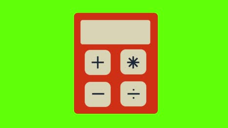 animación de una calculadora eléctrica en un fondo de pantalla verde