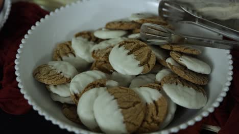 a plate of baked snickerdoodle cookies, close up shot