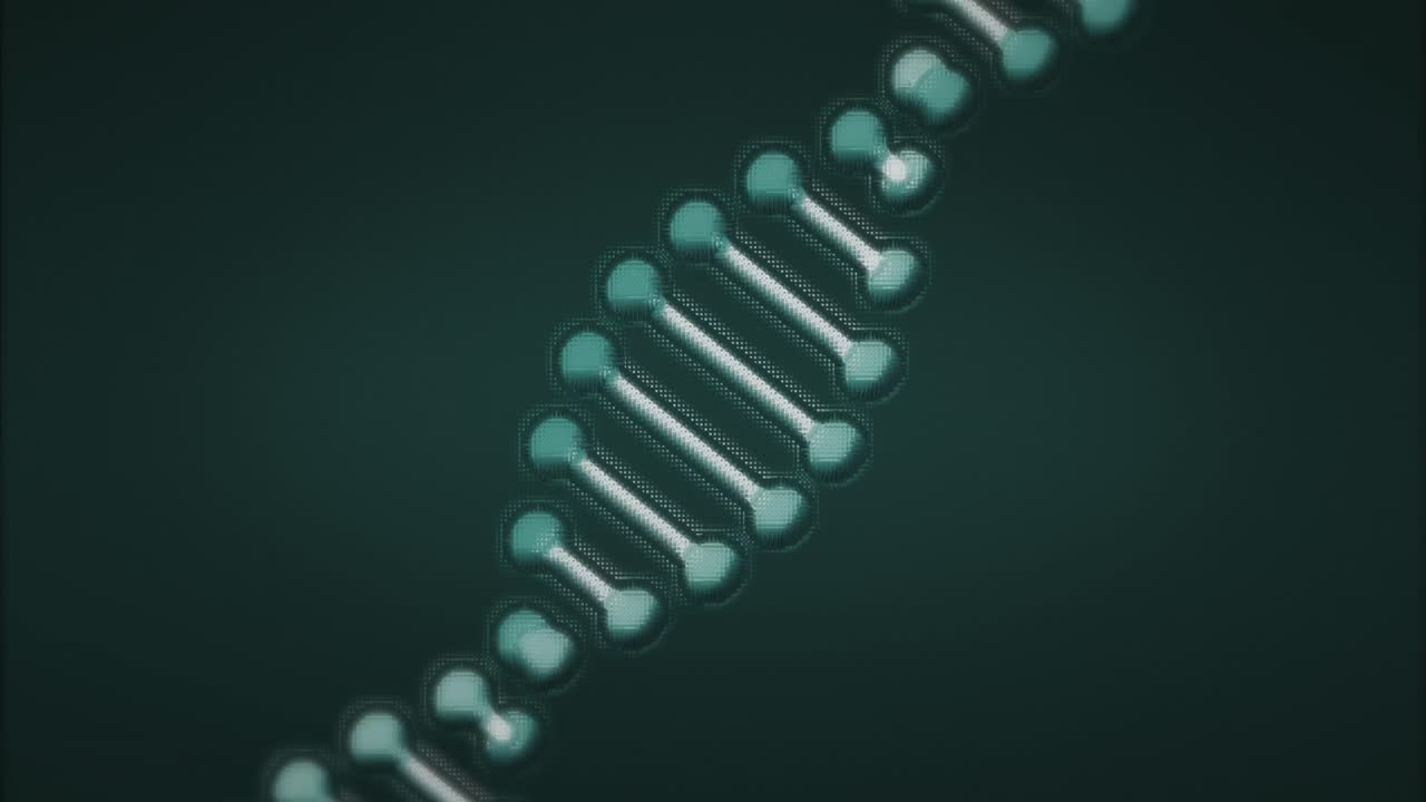 animación de la cadena de adn sobre un fondo negro