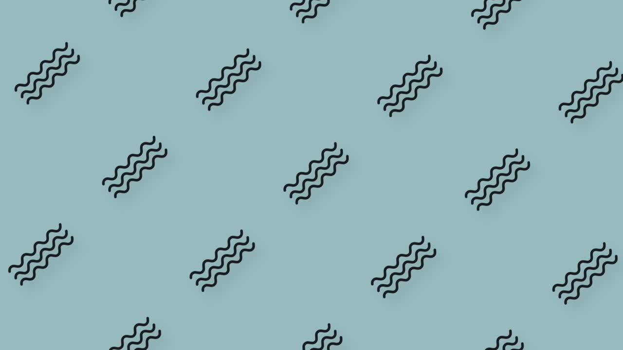 Pattern of geometric shapes in retro, memphis 80s 90s style. Animated vintage abstract background. Seamless pop art design. 4K video motion