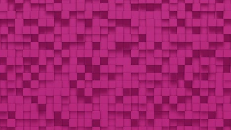cubo de caja pequeña rosa fondo geométrico aleatorio. ilustración de mosaico de píxeles cuadrados abstractos. fondo de bloque de tierra. diseño fractal de fantasía. arte digital. bucle de animación 3d de 4k