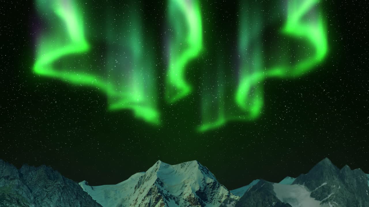 luces del norte en las montañas