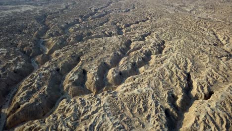 aerial view over wadi amatzia soft sedimentary rock, arava valley