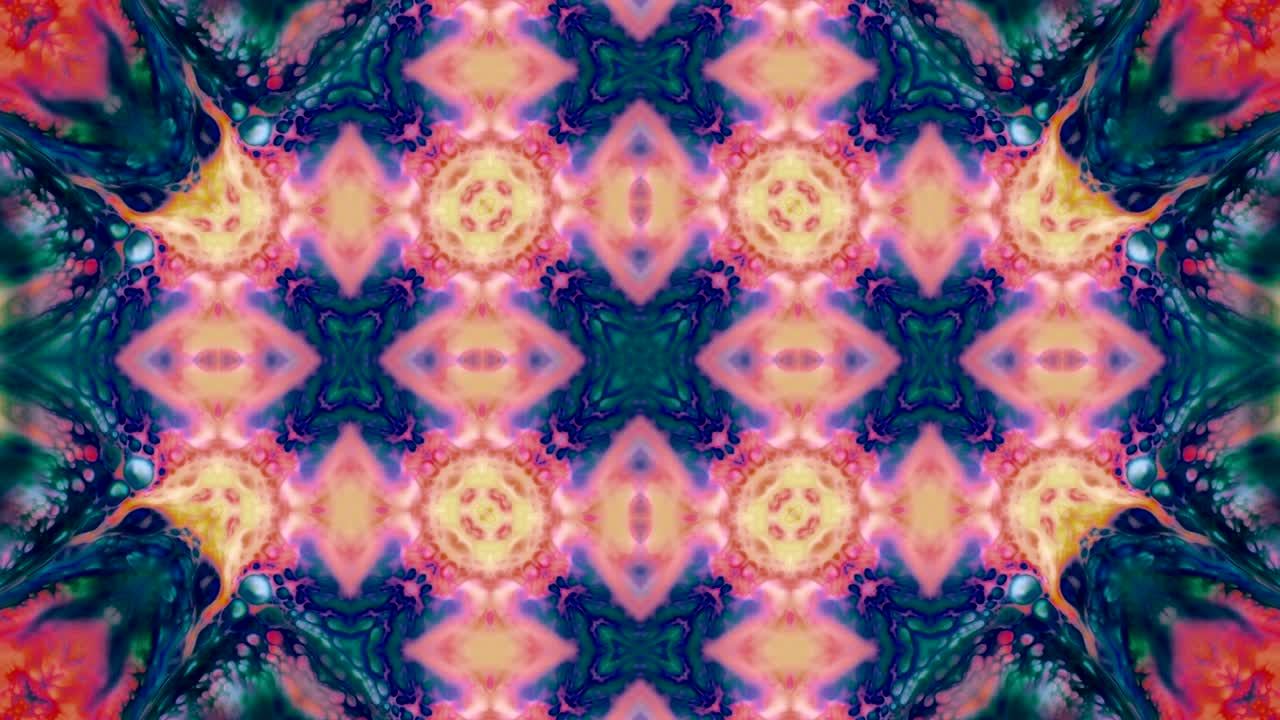 movimiento de caleidoscopio: círculos geométricos y formas de estrellas