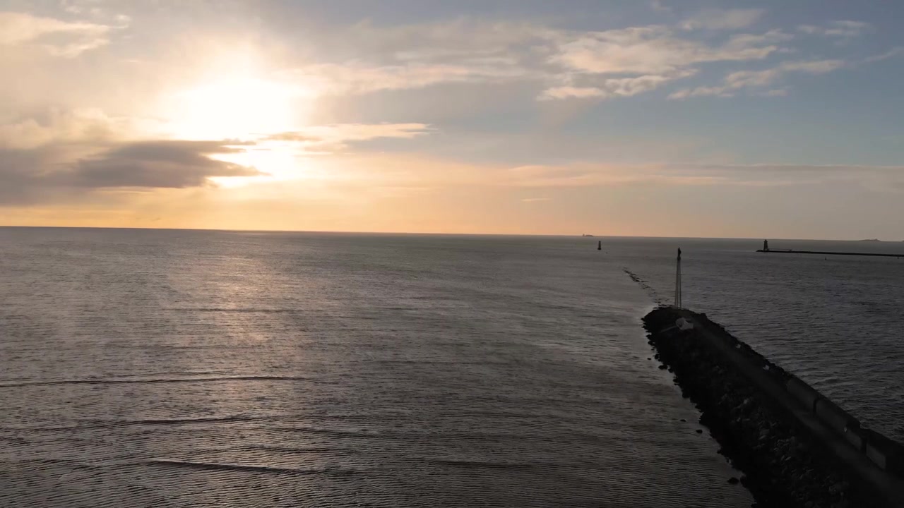 Nascer do sol sobre Bull Island em Dublin, Irlanda.