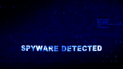 spyware detected text digital noise twitch glitch distortion effect error loop animation.