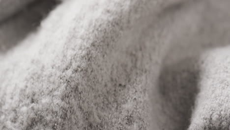 micro vídeo de primer plano de tela de lana gris con espacio para copiar