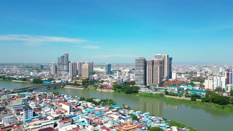 aerial view of phnom penh cityscape