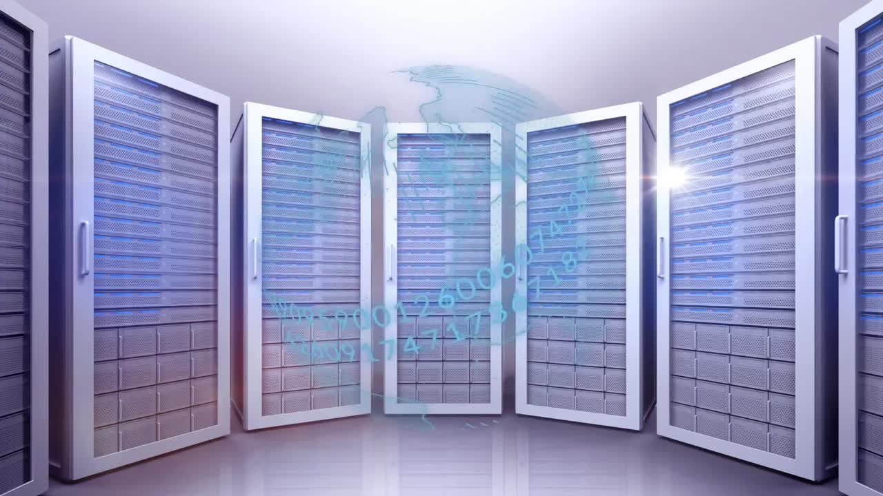 animación del globo sobre la sala del servidor