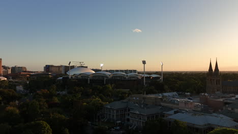 4k drone sunset adelaide oval australia