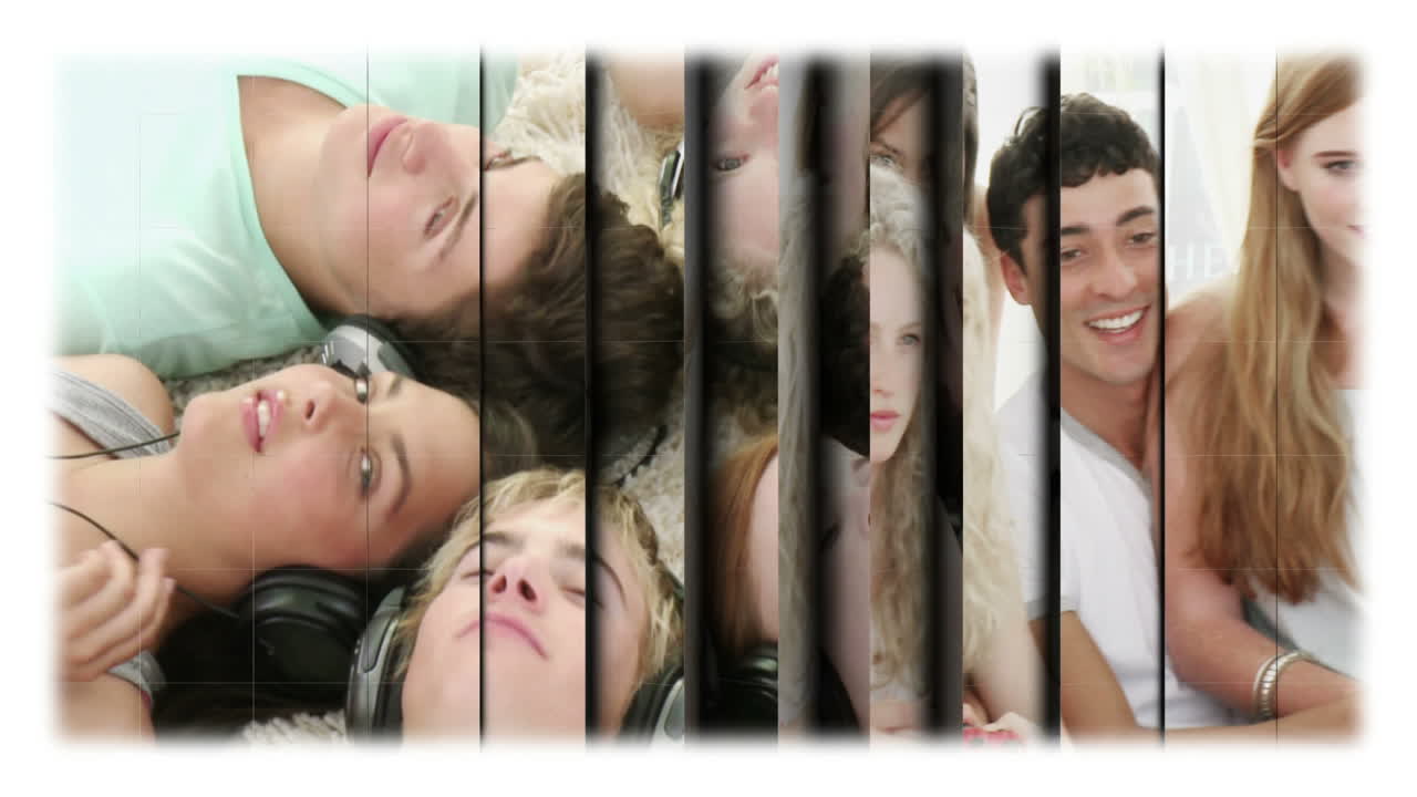 montaje de amigos divirtiéndose