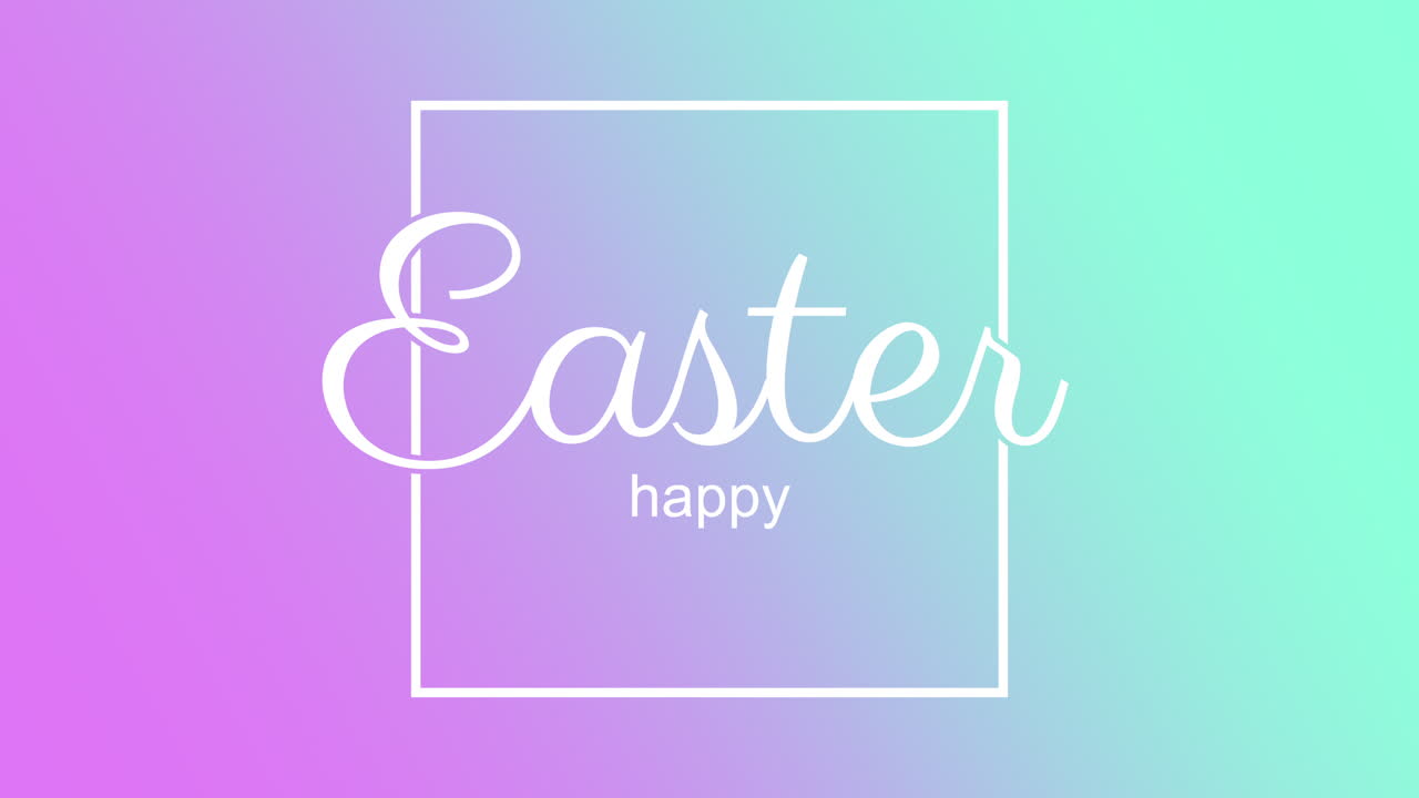 현대 보라색 그라데이션에 흰색 프레임에 행복 한 부활절