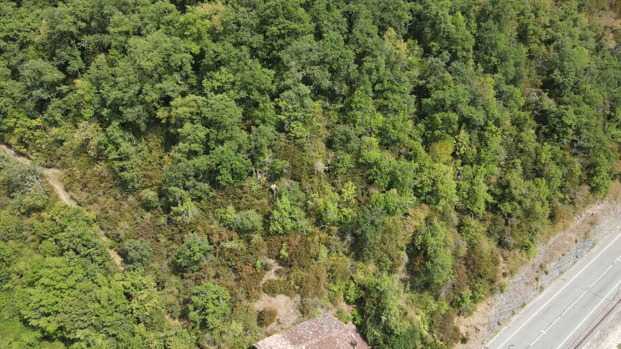 imágenes de drones de un entorno natural en urzainqui, navarra