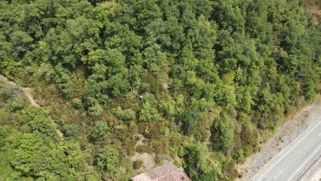 Drone-footage-of-a-natural-environment-in-Urzainqui-,-Navarra