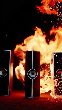 burning speakers