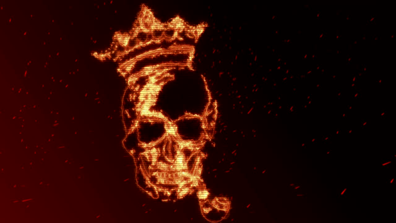 animación de halloween con cráneo de acuarela en estilo boho vintage. animación de bucle sin costuras.