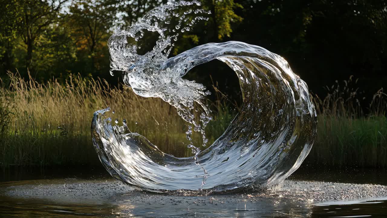 Water Splash Art in a River