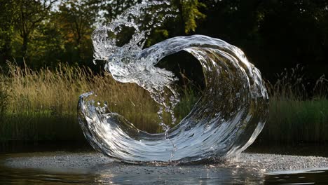 water splash art in a river