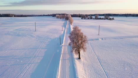 在降雪期間,危險的冰路上取得成功,空中中央景色