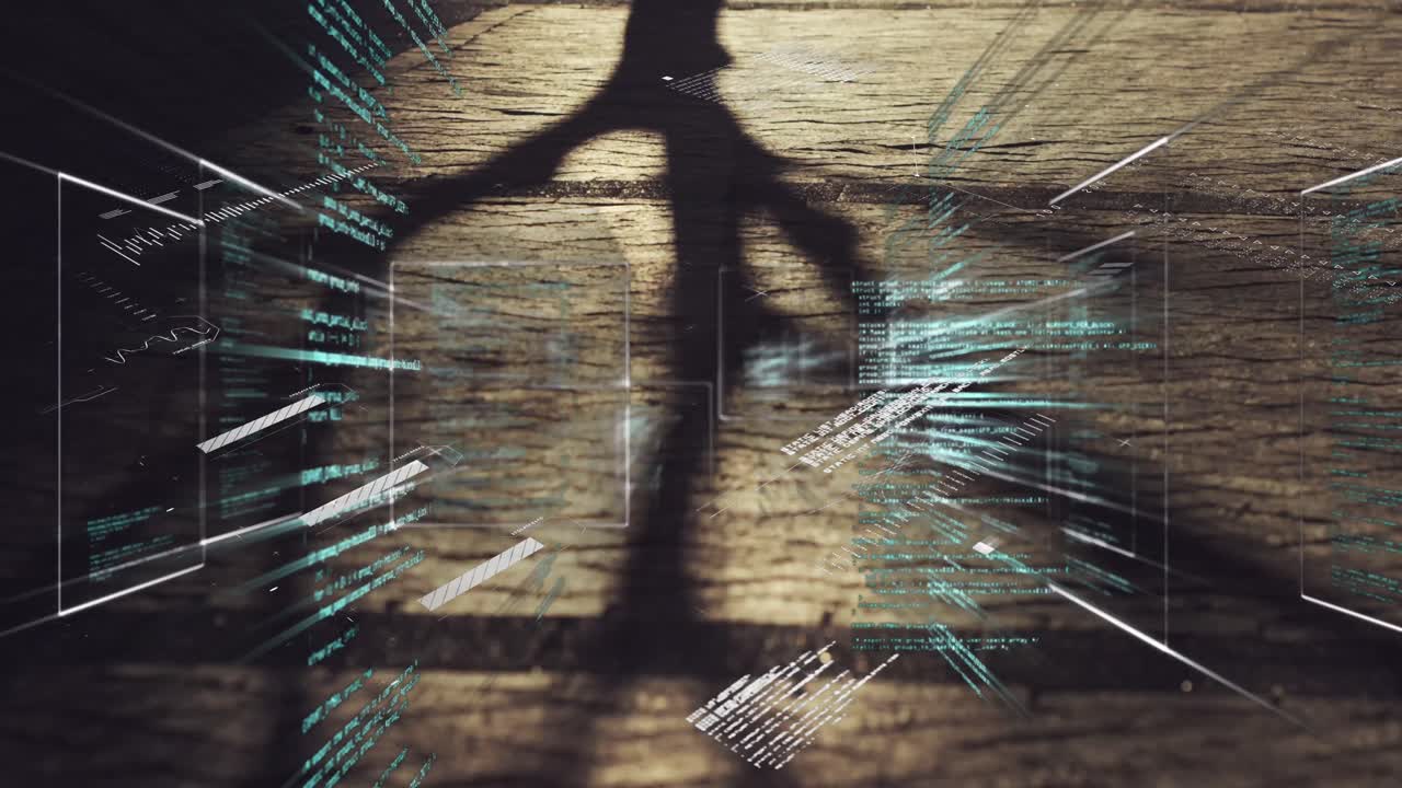 animación de candados y procesamiento de datos sobre las sombras de las personas