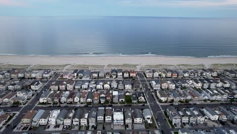 aerial shot over a new jersey beach town