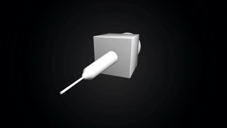 micrófono en blanco girar. 3d render 4k imágenes aisladas en fondo blanco. altavoz y concepto de karaoke.