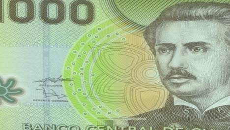 chilean 1000 peso banknote with portrait of ignacio carrera pinto