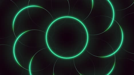 Futuristic-black-and-green-abstract-design-with-circles-and-lines