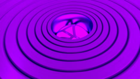 3d animation of abstract purple circles with bright core. looped